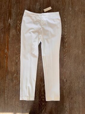 ecru Skinny Beck white tapered pant- size 8 NWT